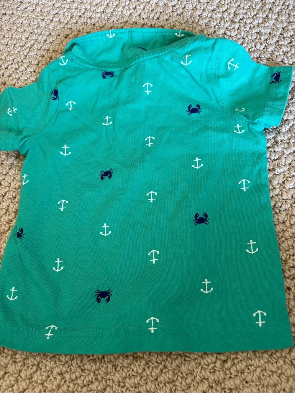 Baby Matching Set - Teal Anchor Polo and Navy Shorts Set 12 MONTHS - Picture 5 of 5